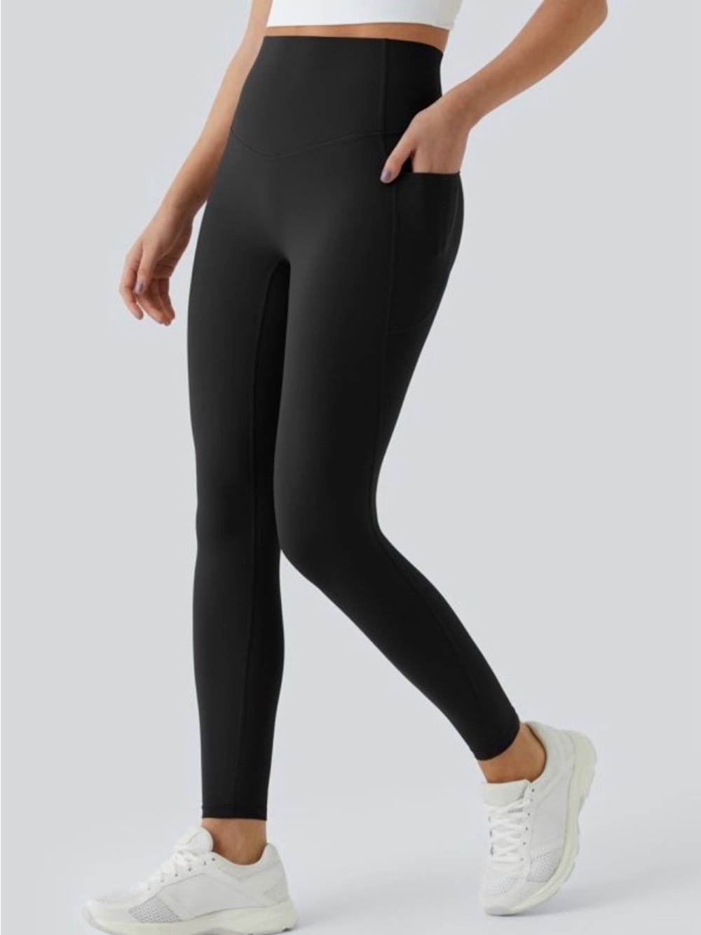 HALARA Black High-Waist 7/8 Leggings with Side Pocket Women’s Small